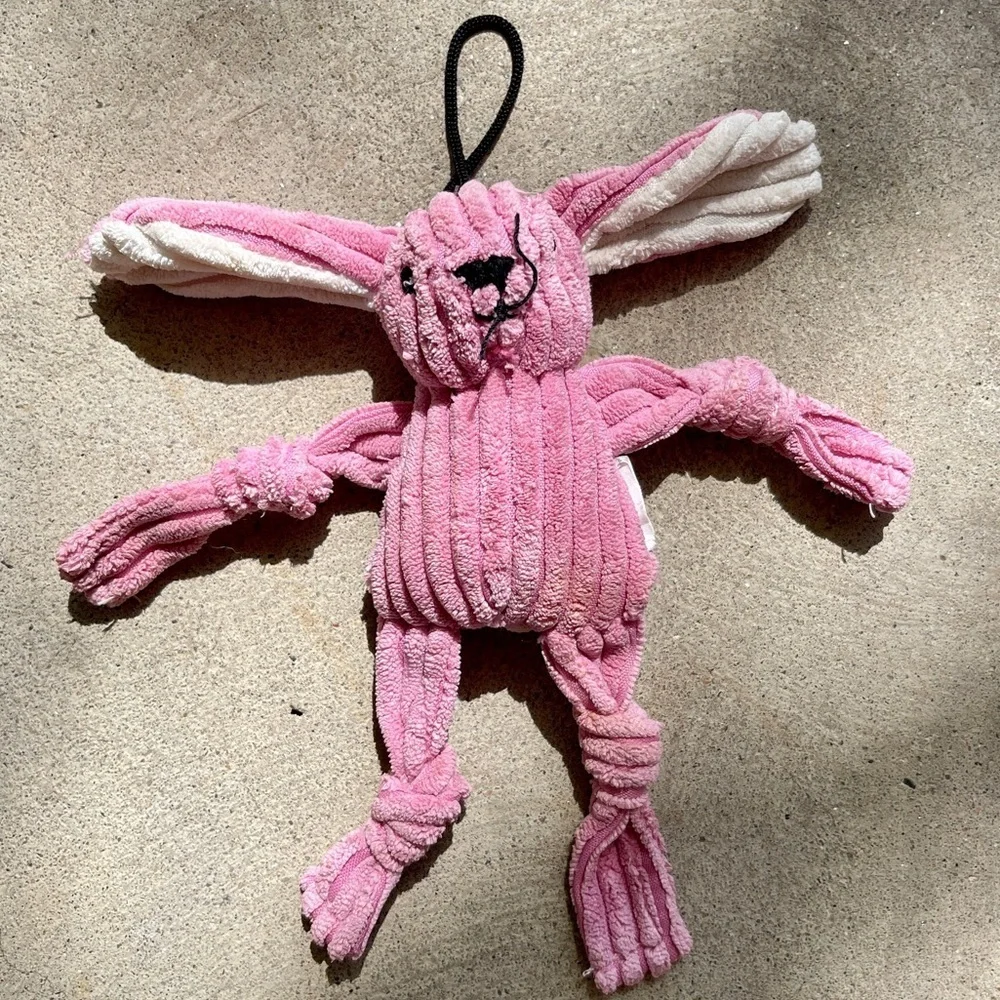Pink Corduroy Bunny Cat Nip Filled Toy